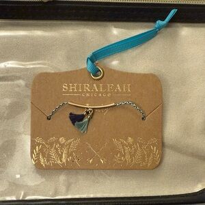 Shiraleah Teal and Gold Tassel Bracelet